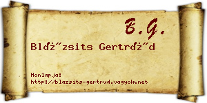 Blázsits Gertrúd névjegykártya